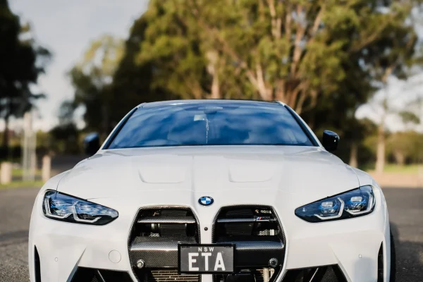 BMW G82 M4 Competition on E85 with WERKE Forward Facing Air Intakes and hybrid turbo S58 performance upgrades.