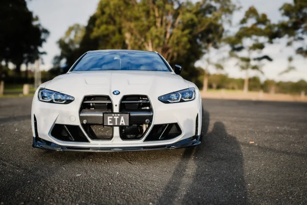 BMW G82 M4 Competition on E85 with WERKE Forward Facing Air Intakes and hybrid turbo S58 performance upgrades.