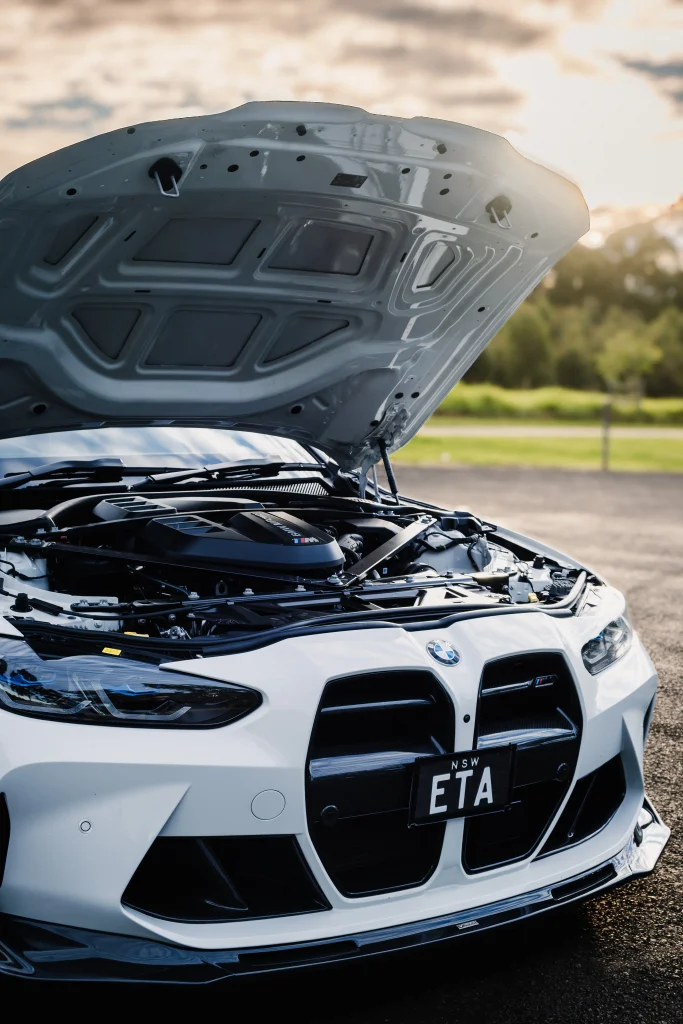 Rear-wheel-drive BMW G82 M4 Competition producing 639RWKW with custom TUNE+ Flex Fuel calibration and WERKE performance parts.
