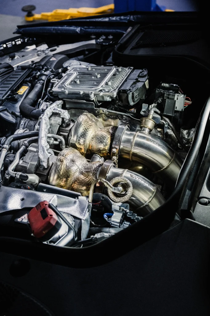 Mercedes-AMG W213 E63 S fitted with WERKE Performance Downpipes