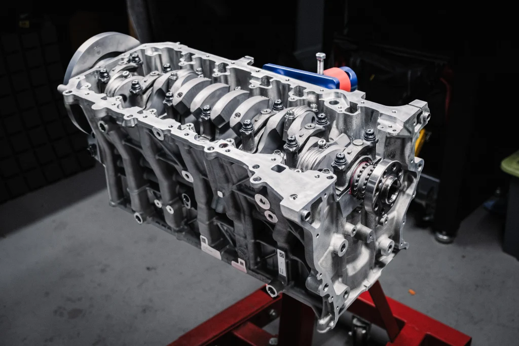 Completed BMW S58 3.4L forged short block assembly for EuroWerke Grimace G81 M3 build