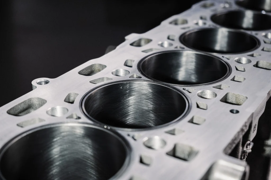 5150 AutoSport stroker crankshaft installed in BMW S58 engine block for Grimace 3.4L build