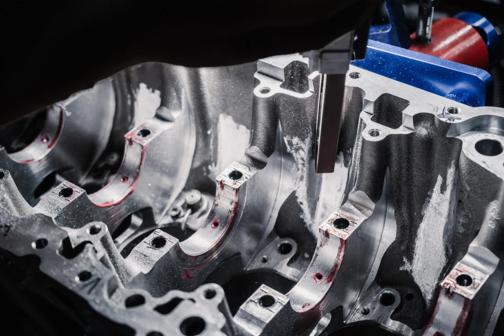 BMW S58 block machining for forged stroker engine build at EuroWerke